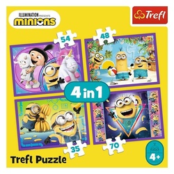 Trefl Puzzle 4 in 1 Puzzle - Minions (Kinderpuzzle), 49 Puzzleteile