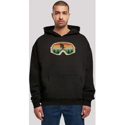 Kapuzenpullover F4NT4STIC "Retro Skibrille Wintersport", Herren, Gr. 5XL, schwarz, Obermaterial: 100% Baumwolle, casual, oversize, Langarm, Pullover, Premium Qualität