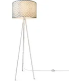Paco Home Stehlampe »Trina Stella«, Leuchtmittel E27 ohne Leuchtmittel, Dreibein Modern Stofflampenschirm Vintage Design Textil Wohnzimmer, weiß
