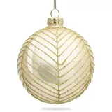 SIKORA Highlights 4er Set ausgefallene Christbaumkugeln aus Glas Champagner Farbe/Modell:Modell New York Champagner, Größe:8 cm