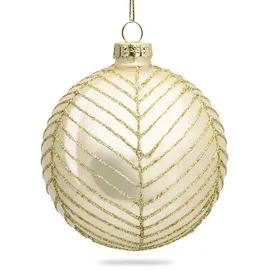 SIKORA Highlights 4er Set Christbaumkugeln aus Glas Champagner, Farbe/Modell:Modell New York Champagner, Größe:8 cm