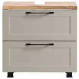 Lomadox Waschbeckenschrank MARLING-03 60 cm in kaschmir mit Wotan Eiche Nb., B/H/T ca. 60/55/35 cm beige