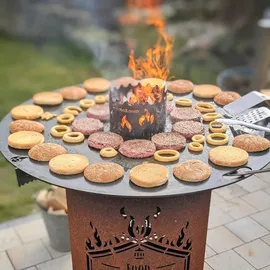Grillrost.com Das Original Feuerplatte Ø 100 cm 6 mm schwarz