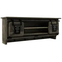 Massivmoebel24 Wandgarderobe Railway grau