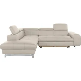 Cotta Ecksofa »Chef L-Form«, mit Kopfteilverstellung, wahlweise mit Bettfunktion beige