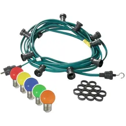 SATISFIRE Illu- Party Lichterkette Außenlichterkette 30m grün 30 bunte LED Kugellampen