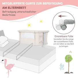 Costway Beistellbett Beige 70 x 140 cm