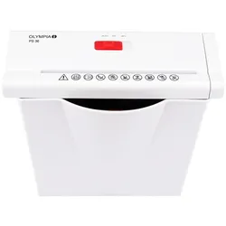 Olympia Aktenvernichter PS 36 - Sicherheitsstufe P2, Streifenschnitt, 6 Blatt, 7 Liter, Weiß