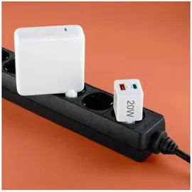 Hama Schnellladegerät, 1x USB-C 1x USB-A QC, 20 W, Weiß