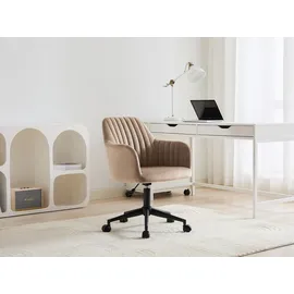 vente-unique Eleana Samt Beige/Schwarz