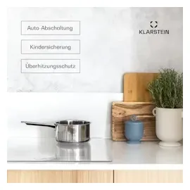 Klarstein Delicatessa 77 Flex Einbaukochfeld Induktion 4 Zonen 7000W Glaskeramik Weiß