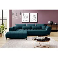 99rooms Jordan Ecksofa Velours Jasmine Türkis Links mit Schlaffunktion