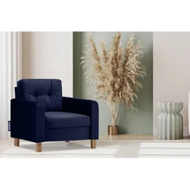 Konsimo Sessel Eriso Velours 80 x 75 x 75 cm Blau mit Kissen