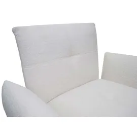 Mendler Lounge-Sessel HWC-K34 Bouclé 87 x 79 x 70 cm Weiß mit Rollen