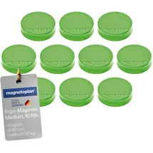 Magnetoplan Ergo-Magnete, medium, Maigrün, Pack a 10 Stück