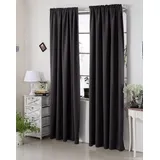 Woltu Thermovorhang, Verdunklungsvorhang für Schiene, 250g/m2 Schwere Wärmeisolierende, 135 x 175 cm, Anthrazit