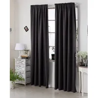 Woltu Thermovorhang, Verdunklungsvorhang für Schiene, 250g/m2 Schwere Wärmeisolierende, 135 x 175 cm, Anthrazit