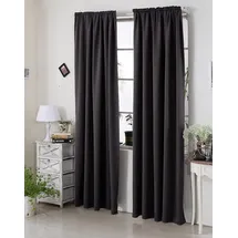 Woltu Thermovorhang, Verdunklungsvorhang für Schiene, 250g/m2 Schwere Wärmeisolierende, 135 x 175 cm, Anthrazit