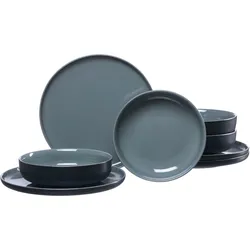 Tafelservice RITZENHOFF & BREKER "Teller Set, Geschirr-Set Jasper", schwarz, 8 tlg., Steinzeug, Geschirr-Sets, Scandic Style, 8 Teile, für 4 Personen