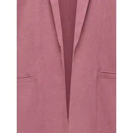 Only Longblazer "ONLSIESTA 3/4 OPEN LIN BL BLAZE TLR NOOS", Damen, Gr. 36, rose braun, Web, Obermaterial: 80% Viskose, 20% Leinen, unifarben, loose fit hüftbedeckend, V-Ausschnitt, Blazer Longblazer