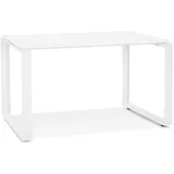 KADIMA DESIGN Schreibtisch Glas-Metall 120x60 cm Modern Ergonomisch Platzsparend Weiß Bürotisch