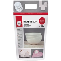 Rayher 3699000 Raysin 200 Gießpulver 1kg, Gießmasse weiß, Reliefgießpulver, lufthärtend und geruchslos,