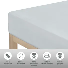 OTTO home Spannbettlaken Paprika Microfaser 140 x 200 cm hellgrau