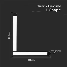 V-Tac LED-Schienenleuchten - Magnetische Schienenleuchten - IP20 - Schwarz - 25 Watt - 2850 Lumen - 3000K