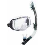 TUSA Sport Imprex 3D Dry Schnorchelset schnorchel-maske trocken schnorchel silikon, erwachsene, schwarz (Smoke)