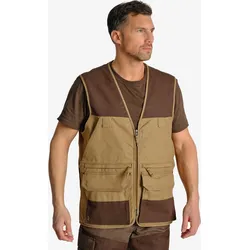 Jagdweste 500 Renfort viele Taschen braun 3XL