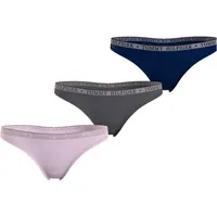 Tommy Hilfiger Underwear Slip LACE 3P THONG (EXT SIZES) (Packung, 3er-Pack) mit Tommy Hilfiger Logobund bunt L (40)