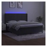 vidaXL Boxspringbett 180 x 200 cm Dunkelgrau