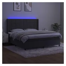 vidaXL Boxspringbett 180 x 200 cm Dunkelgrau