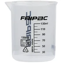 FRIPAC-MEDIS Messbecher mit Messskala von 30-130 ml, zum Abmessen von Flüssigkeiten/Feststoffen, transparent