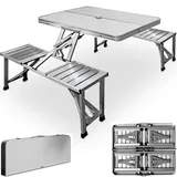 CASARIA Campingtisch Klappbar Silber