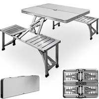CASARIA Campingtisch Klappbar Silber