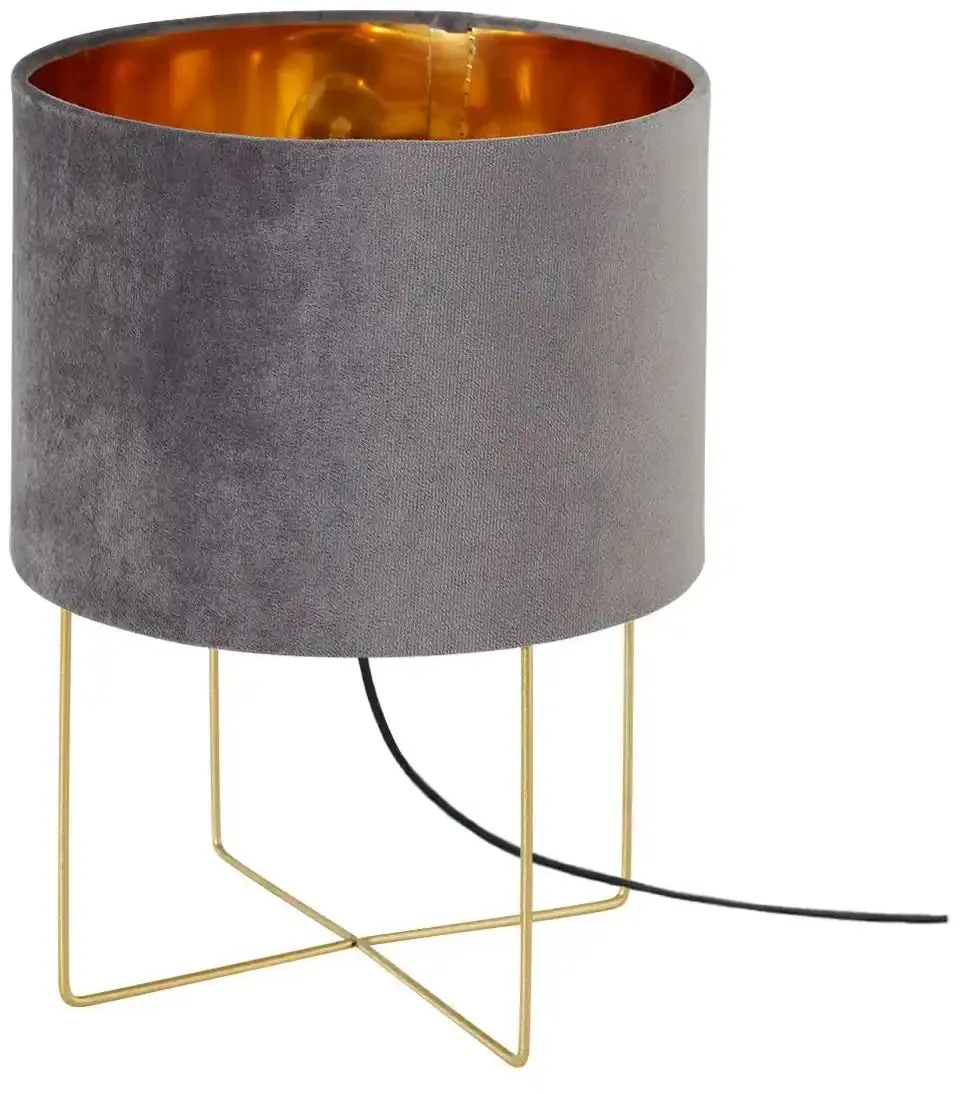 Fischer-Honsel Tischleuchte  1-flammig  grau Samt `klein ́   ¦ rosa/pink ¦ Maße (cm): H: 32  Ø: 24.0