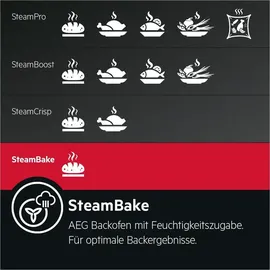 AEG Herdset AEG Backofen SteamBake mit Induktionskochfeld PowerBooster autark 60 cm