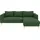 TRENDMANUFAKTUR Eckcouch Cord 2-Sitzer Grau