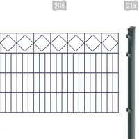 Arvotec Doppelstabmattenzaun »EXCLUSIVE 80 zum Einbetonieren "Karo" mit Zierleiste«, Zaunhöhe 80 cm, Zaunlänge 2 - 60 m 54777914-0 anthrazit H/L: 80 cm x 40 m