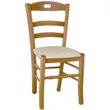 Stuhl Loris IN Walnuss Klar Mit Sitzend IN Kunstleder Creme Beige