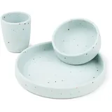 Done by Deer Silikon Geschirr-Set Confetti Blau 3 St.