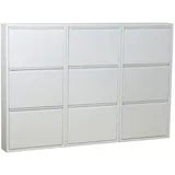 VCM Pisa Schuhschrank mit 9 Klappen/ Metall weiss. Fertig montiert geliefert.