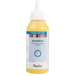 RAYHER 38957160 Kinder-Bastelfarbe, zitrone, Flasche 250 ml