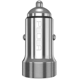 PEDEA KFZ-Schnellladegerät 20W 12-24V USB-C/USB-A Silber