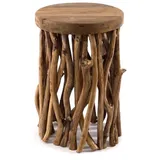 DESIGN DELIGHTS BEISTELLTISCH Woods | Mahagoni 45x30 cm | Couchtisch, Holztisch, Telefontisch, Wurzelholz Hocker, Pflanzenhocker, Äste Hocker, Massivholz Nachttisch