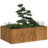 vidaXL Pflanzkübel Rostig 120x80x40 cm Wetterfester Stahl