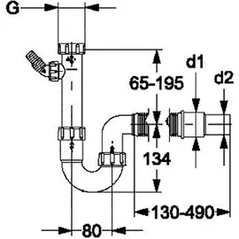 Otto Haas KG Haas Spülensiphon Ablaufgarnitur 1 1/2 Zoll DN40 DN50 flexibler Schlauch