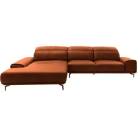 Musterring Wohnlandschaft MUSTERRING "MR 2490 Ecksofa mit erstklassigem Sitzkomfort, Long-Life-Leder", braun (cognac, b), B:342cm T:207cm, Sofas, Wohnlandschaft, Bronze-Fuß Sitzhöhe 46cm, wahlweise mit Funktionen, Maße 342 x 207 cm