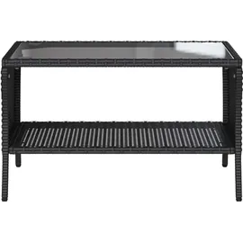 vidaXL Gartensofa 2-Sitzer Loungesofa schwarz